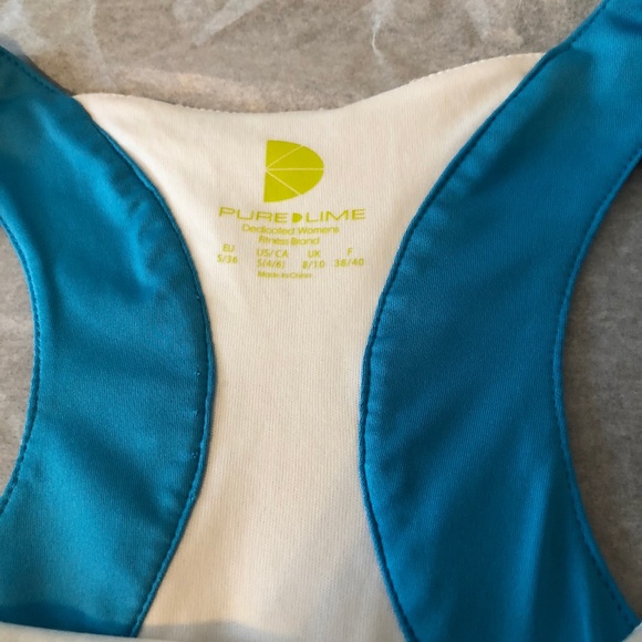 PURE LIME TENNIS DRESS WHITE & TURQUOISE sz S 4/6 - Picture 5 of 8